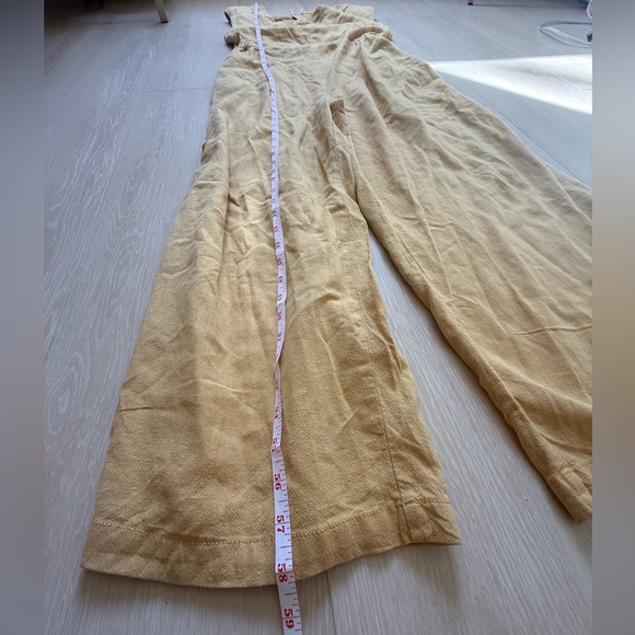 14. Free People Yellow Linen Blend Wide Leg Jumpsuit - Picture 7 of 12